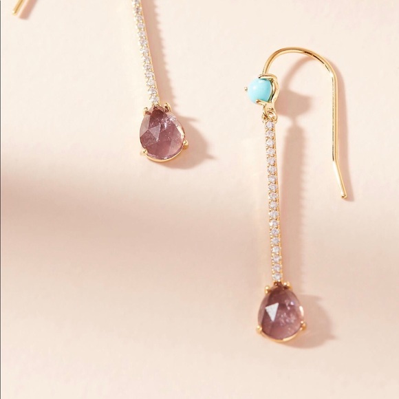 Anthropologie Jewelry - Anthropologie Turquoise Amethyst Earrings